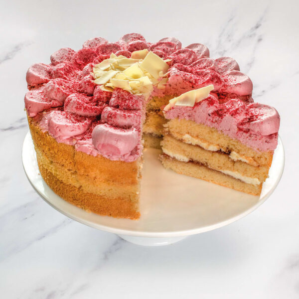 ProperMaid Cakes Gluten Free Raspberry & White Chocolate Triple Layer Cake (14 Portions)