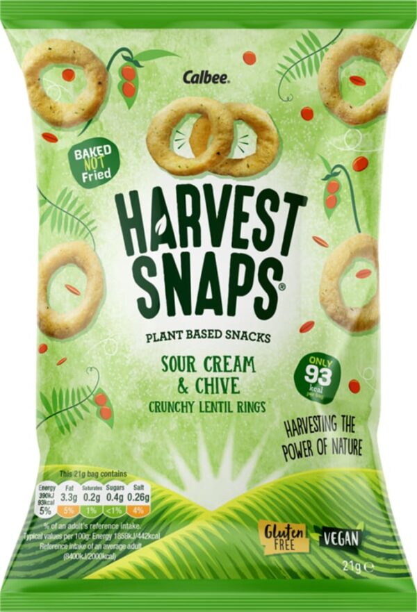 Seabrook Harvest Snaps Sour Cream and Chive Lentil Rings 21g (24 pack)