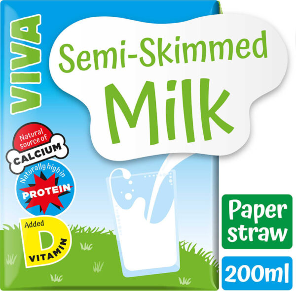 Viva UHT Semi-Skimmed Milk 200ml (27 Pack)